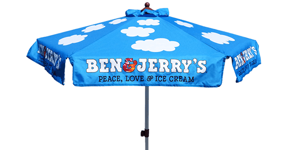 Umbrellas: Ben & Jerry's with Logo